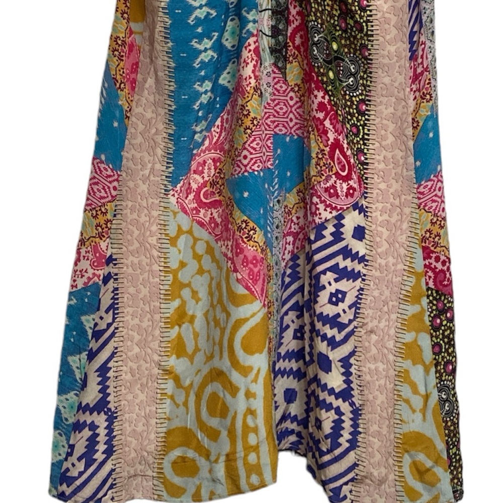 Lavender Brown Silk Patchwork Racerback Slip Mini… - image 7